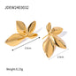 Classic golden floral leaf design earrings