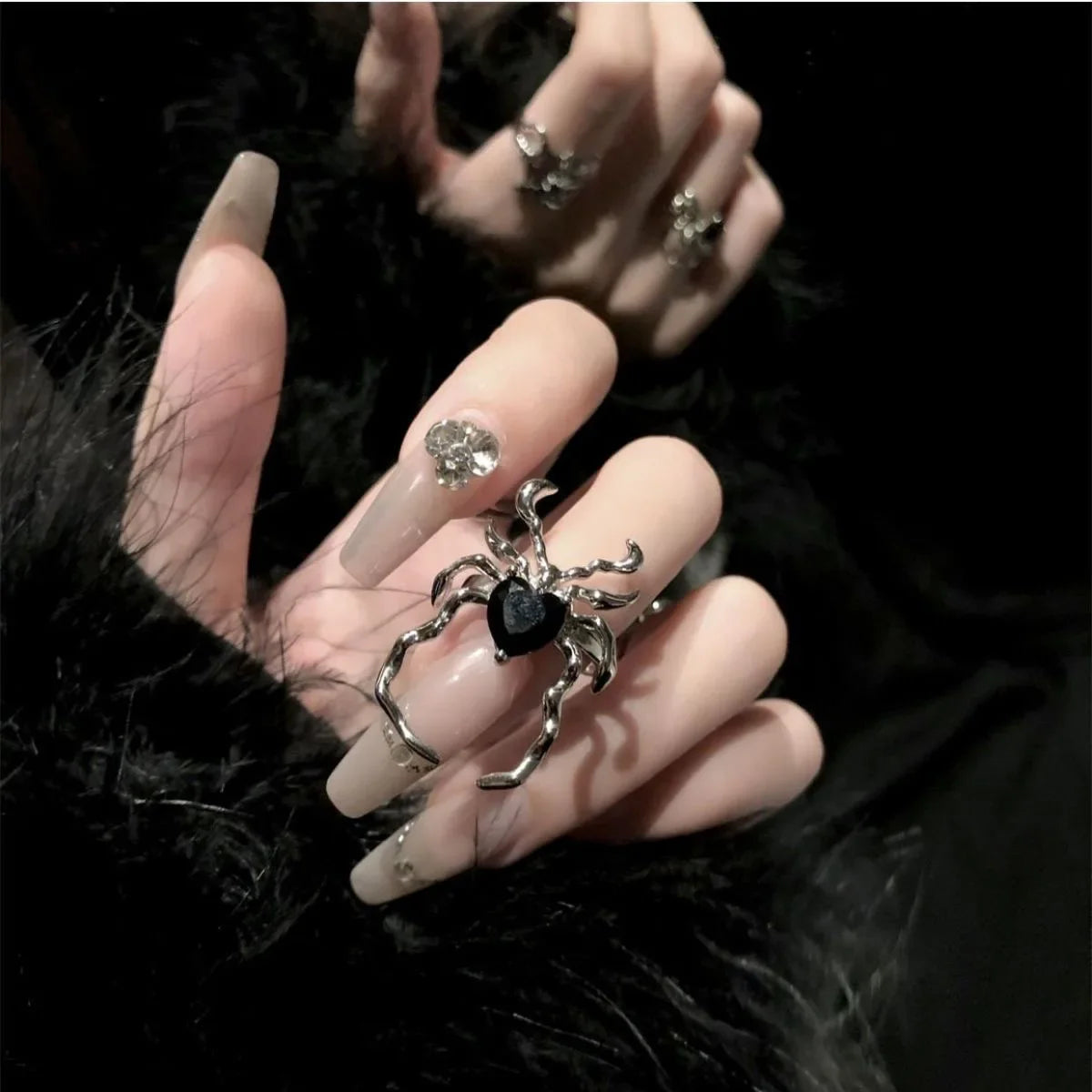 Spider Punk Style Open Ring for Women and Men Halloween.