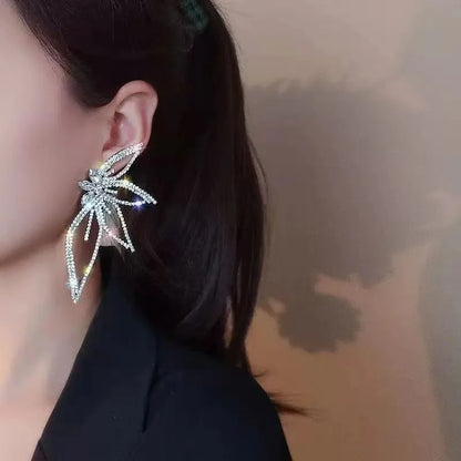 Korean Crystal Flower Drop Fashion Earrings for Women