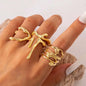 4Pcs/Set Fashion Punk Silver Color Irregular Geometric Rings