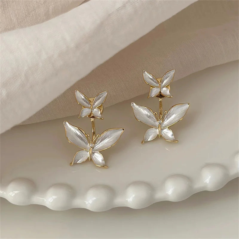 Hollow Mesh Butterfly Stud Earrings for Women Party