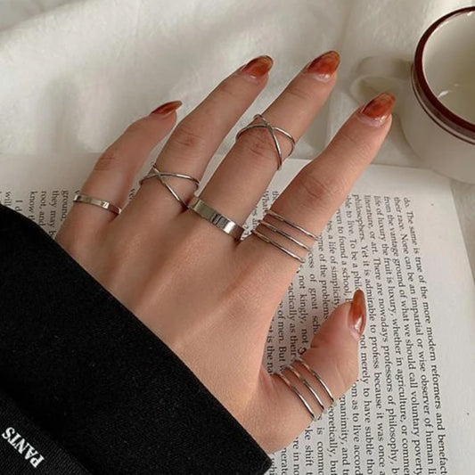 6Pcs Punk Style Finger Knuckle Rings for Women