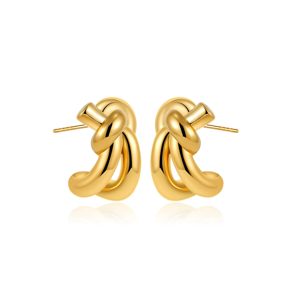 Unique Twist Design Small Stud Earrings for Women