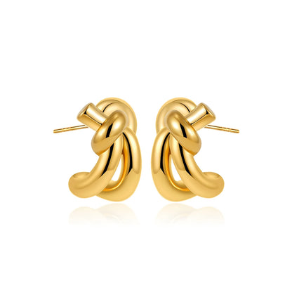 Unique Twist Design Small Stud Earrings for Women