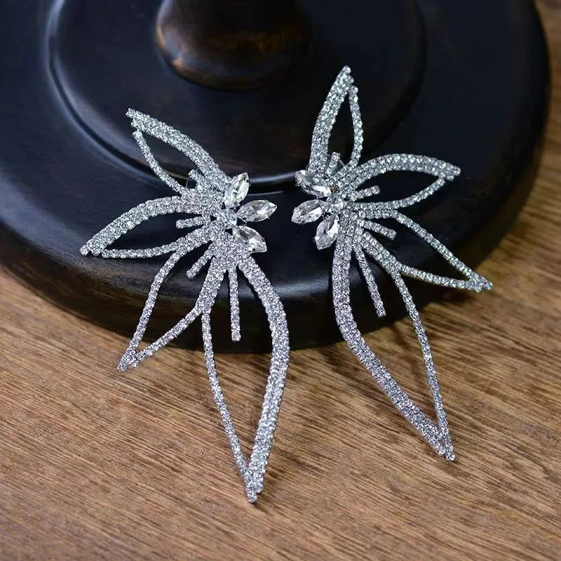 Korean Crystal Flower Drop Fashion Earrings for Women