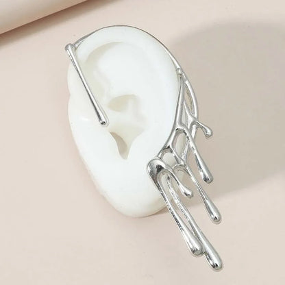 1 pcs metal lava water drop ear clip for women.