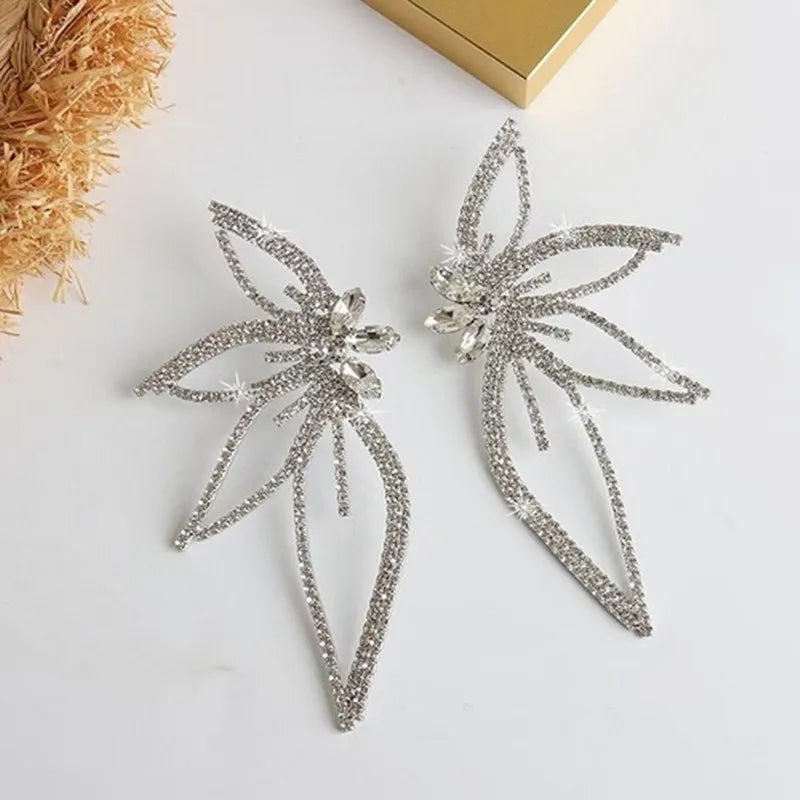 Korean Crystal Flower Drop Fashion Earrings for Women