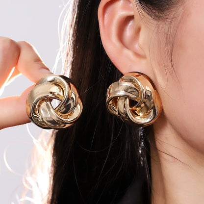 Large Metal Spiral Design Earrings for Women