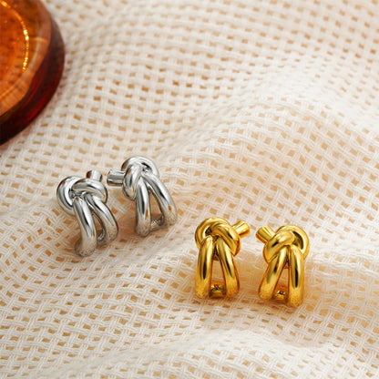 Unique Twist Design Small Stud Earrings for Women