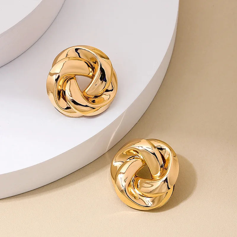 Large Metal Spiral Design Earrings for Women