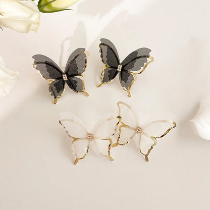 Hollow Mesh Butterfly Stud Earrings for Women Party