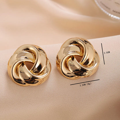 Large Metal Spiral Design Earrings for Women