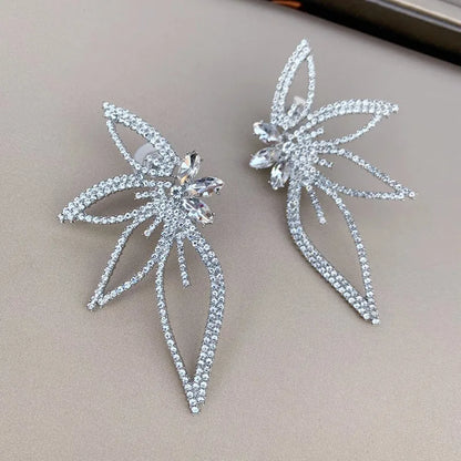 Korean Crystal Flower Drop Fashion Earrings for Women