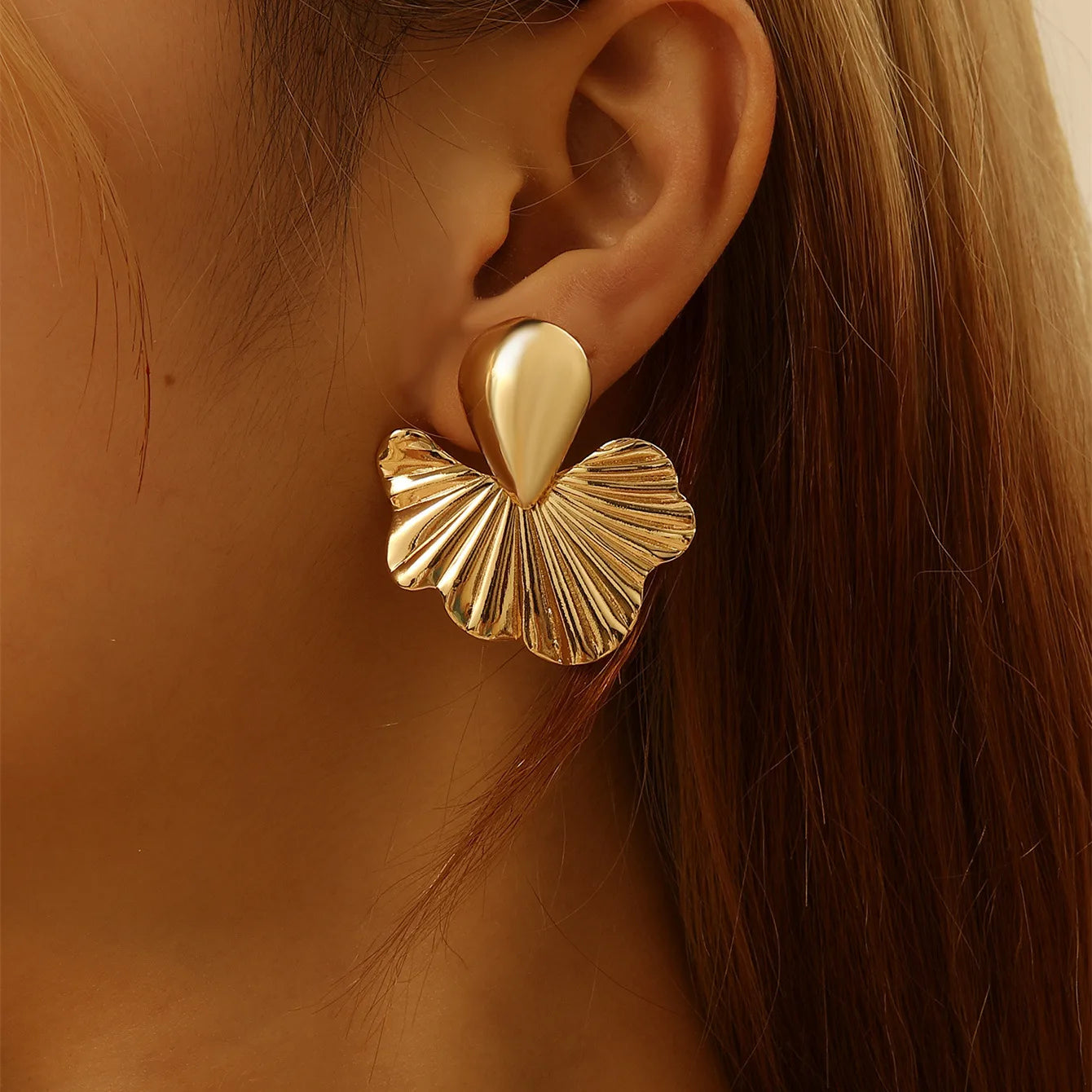 Vintage Punk Style Maple Leaf Stud Earrings for Women