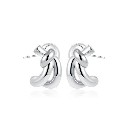 Unique Twist Design Small Stud Earrings for Women