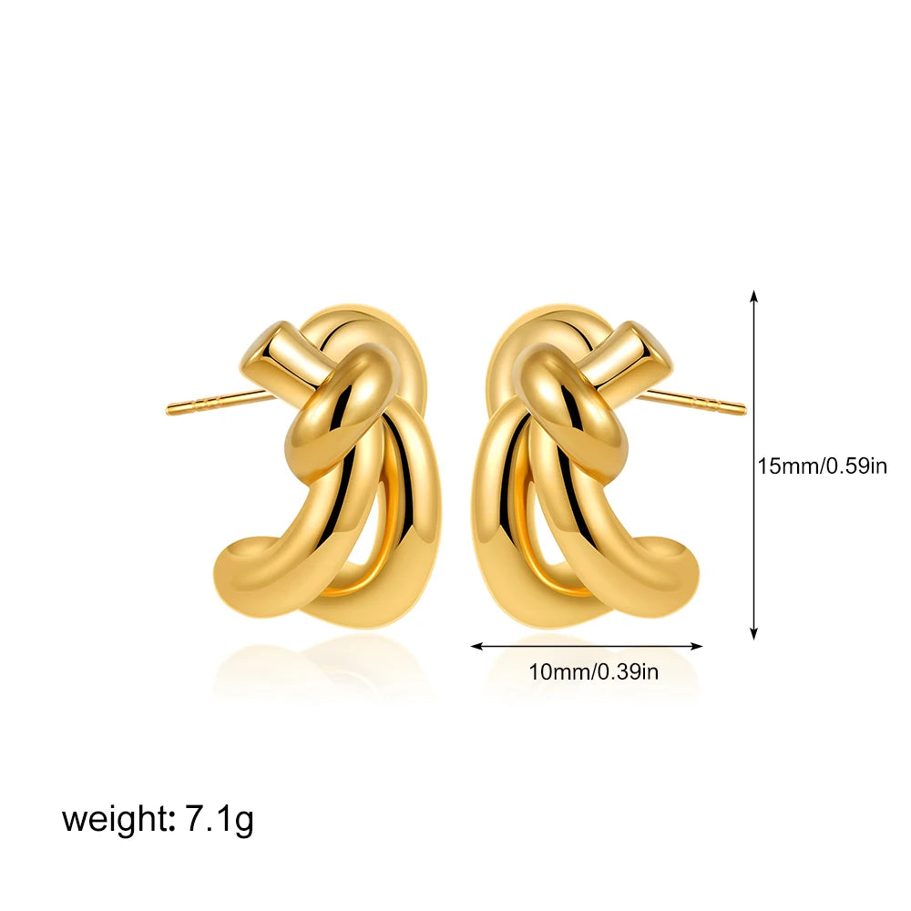 Unique Twist Design Small Stud Earrings for Women