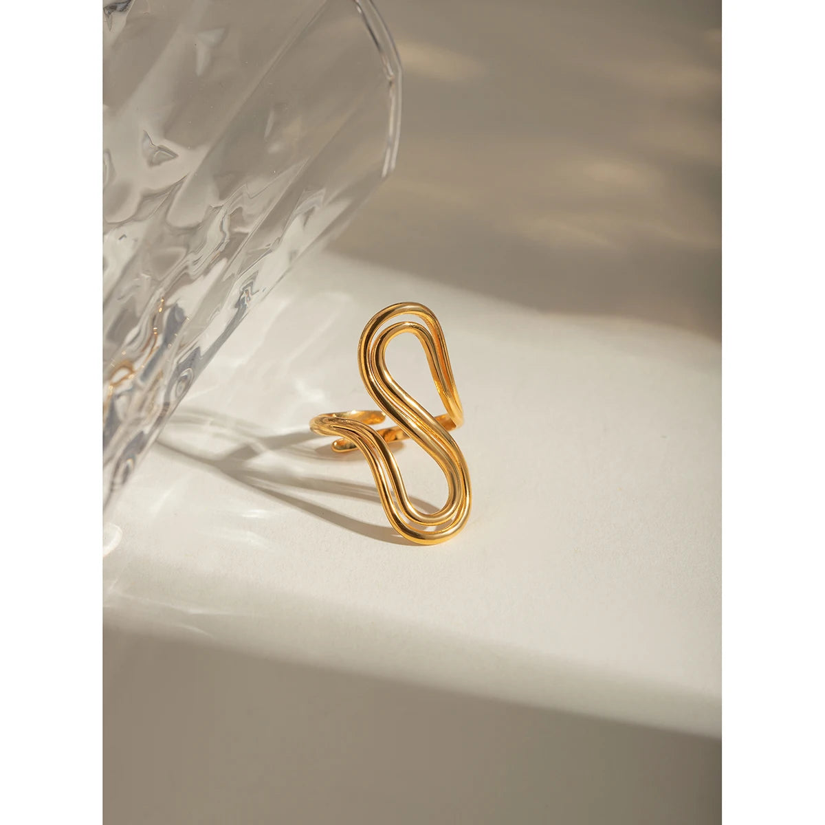 Stylish Unique Simple Double S-shaped Opening Ring for Women