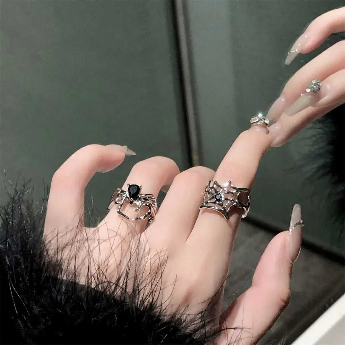 Spider Punk Style Open Ring for Women and Men Halloween.