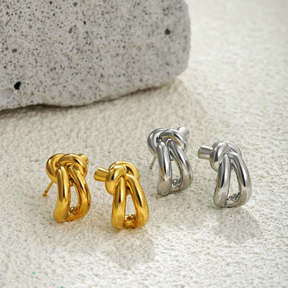 Unique Twist Design Small Stud Earrings for Women